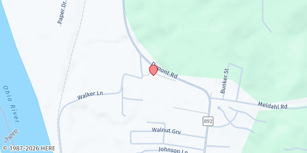 Map showing GOD'S BOUNTY FOOD PANTRY at 10468 Dupont Rd, Washington, WV