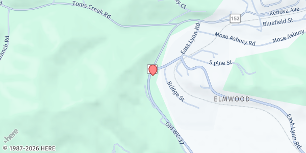 Map showing Wayne Church of God at 12177 WV-152, Wayne, WV