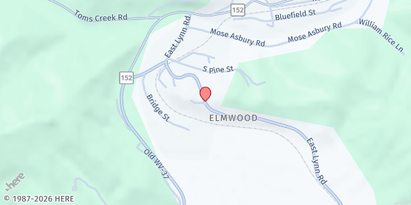 Map showing Wayne County DHHR at Route 37 East, Wayne, WV