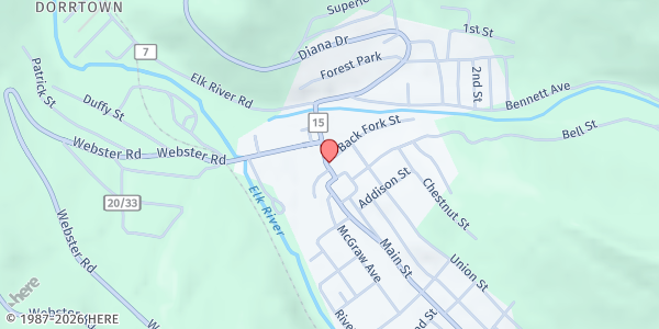 Map showing Catholic Charities WVa - Webster Springs at 113 N Main St, Webster Springs, WV