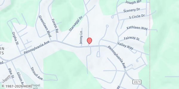 Map showing COMMUNITY BREAD BASKET at 3545 PENNSYLVANIA AVENUE, WEIRTON, WV