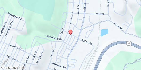 Map showing Community Bread Basket at 3501 West Street, Weirton, WV