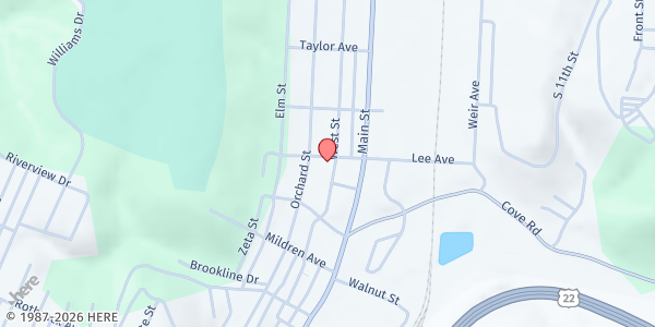 Map showing GOODWILL INDUSTRIES - Weirton at 3301 WEST STREET, WEIRTON, WV