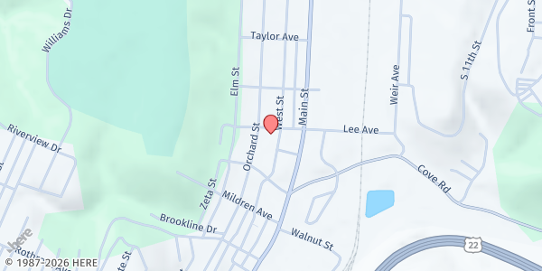 Map showing Hancock County Change, Inc - West Street Location at 3301 West St, Weirton, WV