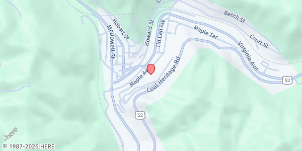 Map showing Community Crossing at 225 Maple Ave, Welch, WV
