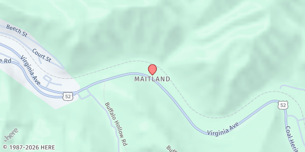 Map showing West Virginia Department of Health Services - Welch at 840 Virginia Ave, Welch, WV