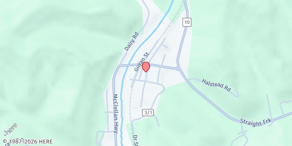 Map showing Holy Spirit Food and Prayer Pantry at 6650 Sheridan St., West Hamlin, WV