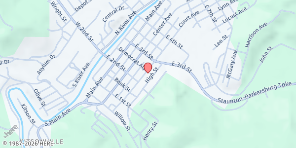 Map showing Lewis County Family Resource Pantry at 240 COURT ST., WESTON, WV