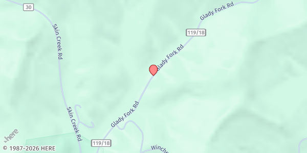 Map showing NEW LIFE S. BAPTIST CHURCH FOOD PANTRY at 906 GLADY FORK RD., WESTON, WV