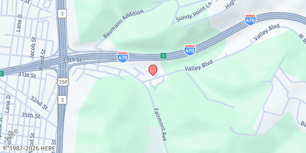 Map showing Hope UMC Food Pantry at 99 VALLEY BLVD., WHEELING, WV