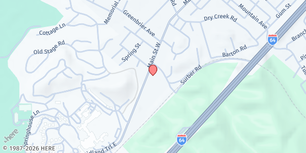 Map showing St Thomas Episcopal Church at 330 W Main St, White Sulphur Springs, WV