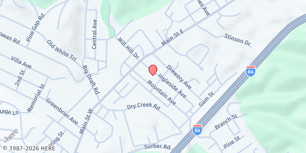 Map showing White Sulphur Springs Pentecostal Holiness Church Food Pantry at 190 Ingleside Ave., White Sulphur Springs, WV