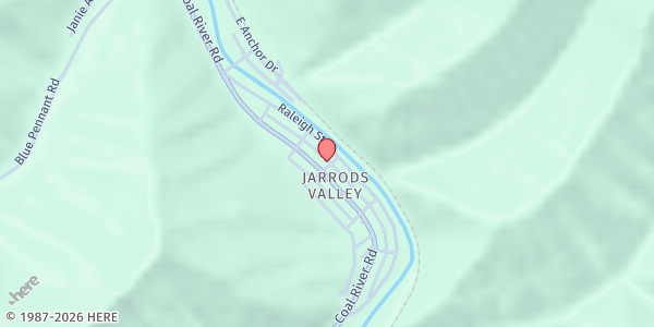 Map showing Catholic Charities - Whitesville/Pettus at 36 Harless Ave., Whitesville, WV