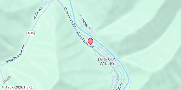 Map showing Shepherd's Heart at 38723 Coal River Road, Whitesville, WV