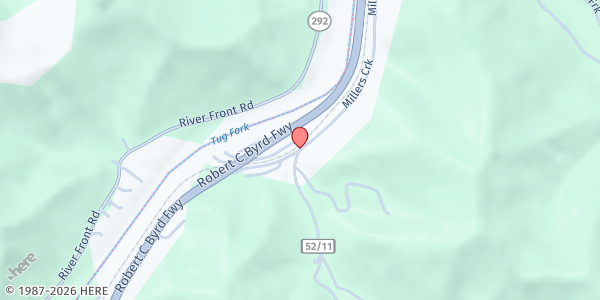 Map showing Bethel Temple Food Pantry at 1 Bethel Temple Dr, Williamson, WV