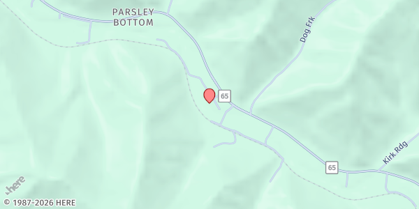 Map showing Parsley Bottom Food Pantry at 37 Parsley Bottom Rd, Williamson, WV