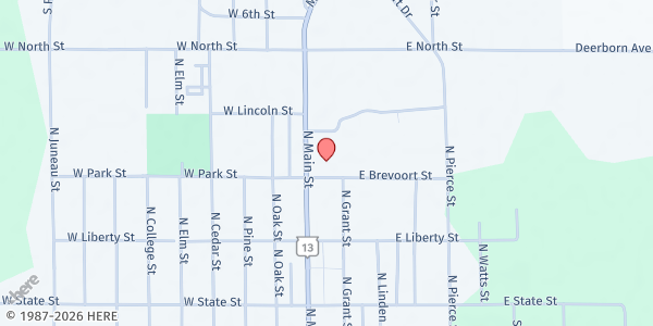 Map showing Adams Mobile Pantry at 420 North Main Street, Adams, WI
