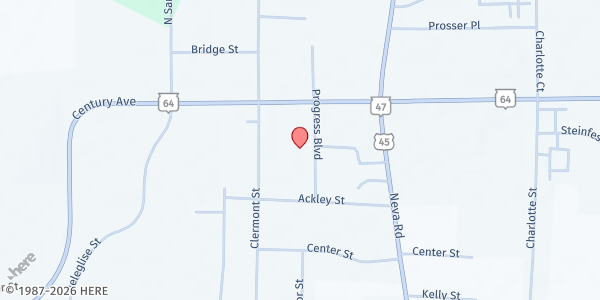 Map showing Antigo Area Community Food Pantry at 2120 Progress Blvd., Antigo, WI