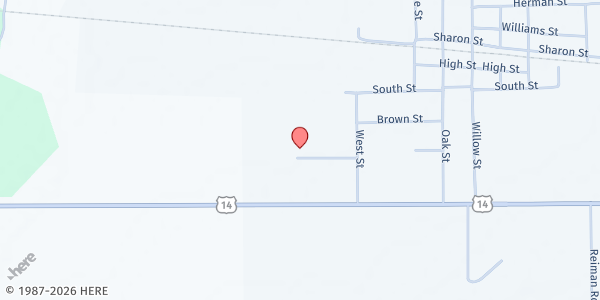 Map showing SWCAP Arena Community Food Pantry at 345 West Street, Arena, WI