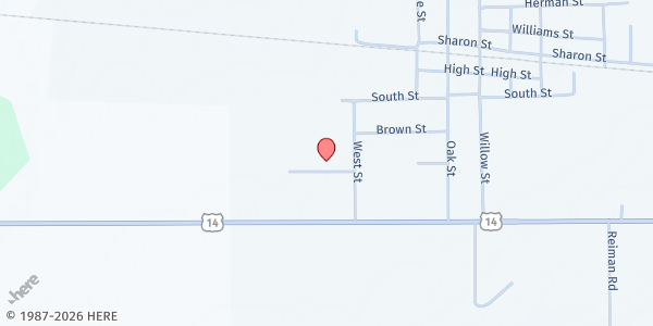Map showing SWCAP Arena Community Food Pantry at 345 West Street, Arena, WI