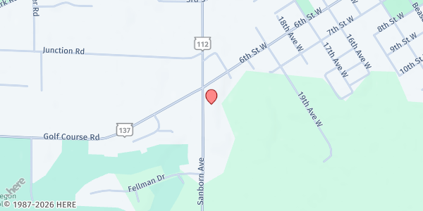 Map showing Ashland County Human Services Department at 630 Sanborn Ave, Ashland, WI