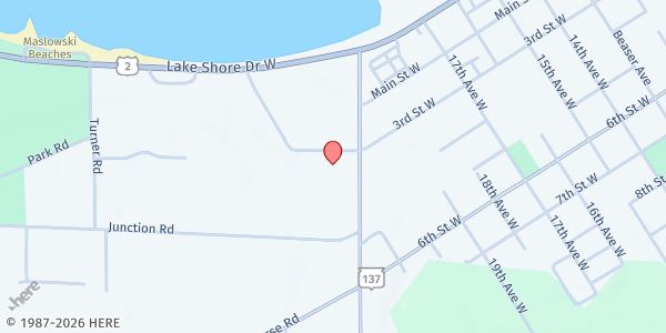 Map showing Feast Council - Food Distribution Center at 315 Sanborn Ave, Ashland, WI