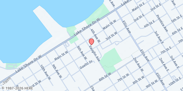 Map showing Presbyterian Congregational Church at 214 Vaughn Ave, Ashland, WI