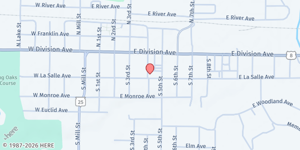 Map showing Barron Area Food Pantry at 411 E. La Salle Ave., Barron, WI