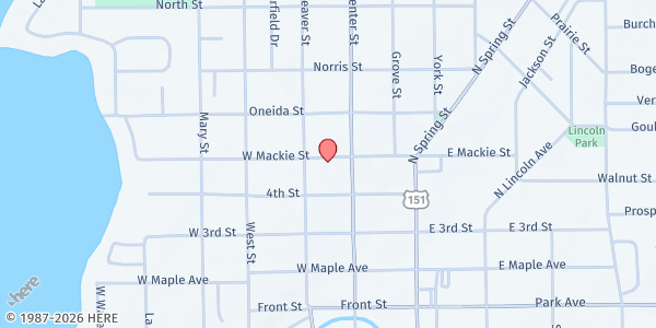 Map showing Beaver Dam Loaves and Fishes at 311 W. Mackie Street, Beaver Dam, WI
