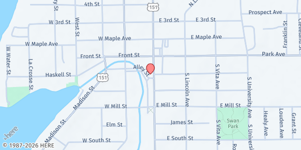 Map showing CWCAC-Beaver Dam Food Pantry at 134 S. Spring St., Beaver Dam, WI