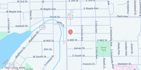 Map showing Energy Services - Beaver Dam at 107 Henry St # 1, Beaver Dam, WI
