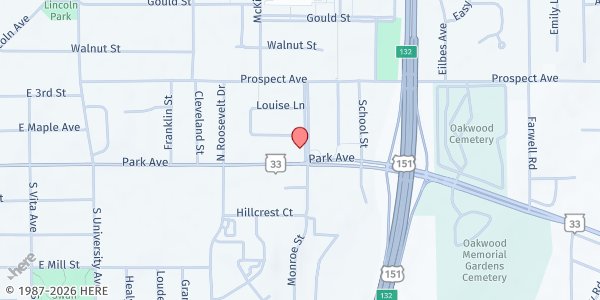 Map showing Forward Service Corporation at 718 Park Ave, Beaver Dam, WI