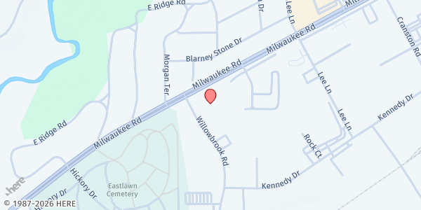 Map showing Central Christian Church at 2460 Milwaukee Road, Beloit, WI