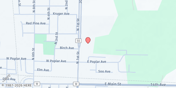 Map showing Ruby's Pop-Up Pantry - Cameron at 411 N. 1st St., Cameron, WI