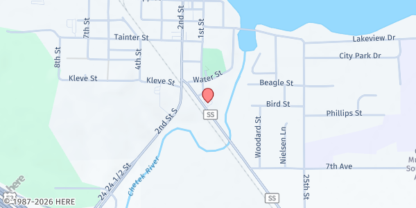 Map showing Chetek Food Shelf at 50 Hwy Blvd S, Chetek, WI