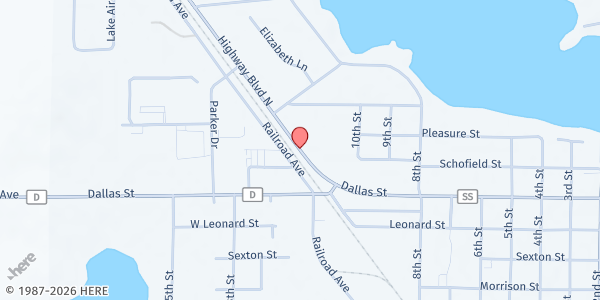 Map showing Chetek Food Shelf at 50 Hwy. Blvd. S., Chetek, WI