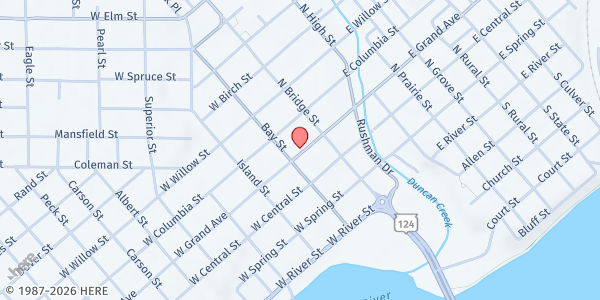 Map showing Legacy Community Center Pantry at 24 W. Grand Ave., Chippewa Falls, WI