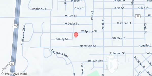 Map showing Mobile Food Pantry- Chippewa Falls by Feed My People Food Bank at 1300 Mansfield St., Chippewa Falls, WI
