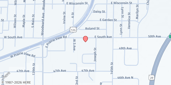 Map showing Ruby's Pop-Up Pantry at Chippewa Valley Bible Church at 531 E. S. Ave., Chippewa Falls, WI