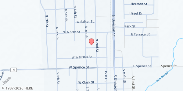 Map showing Zion Lutheran Church at 301 N. 2nd St., Colby, WI