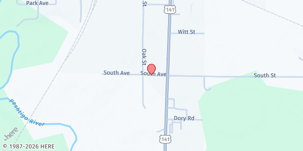 Map showing Crivitz Area Food Pantry at 216 S. Hwy. 141, Crivitz, WI