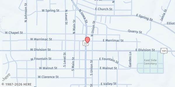 Map showing Southwest Wi Cap - Food Distribution Center at 149 N Iowa St, Dodgeville, WI