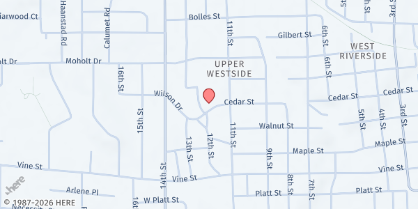 Map showing Lutheran Church of the Good Shepherd (ELCA) at 1120 Cedar St, Eau Claire, WI