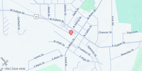 Map showing Edgerton Community Outreach at 106 S Main Street, Edgerton, WI