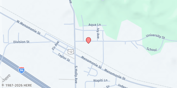 Map showing Ruby's Pop-Up Pantry - Elk Mound at 207 University St., Elk Mound, WI