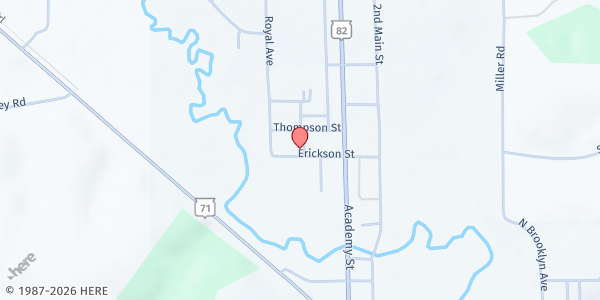 Map showing Elroy Area Food Pantry at 226 Erickson Street, Elroy, WI