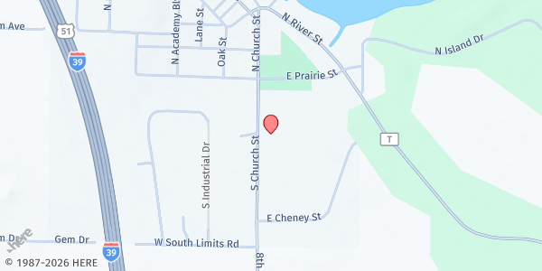 Map showing St. Vincent DePaul – Endeavor Market at 400 S. Church St., Endeavor, WI