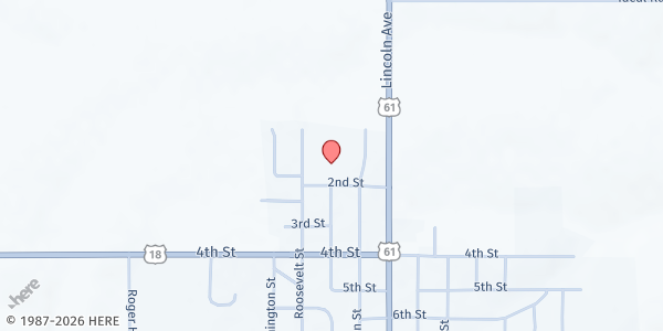 Map showing Fennimore United Methodist Church at 1450 2nd St, Fennimore, WI