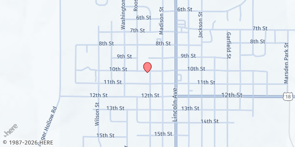 Map showing Trinity Evangelical Free Church at 1425 10th St, Fennimore, WI