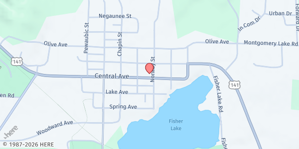 Map showing St. Vincent de Paul - Florence at 400 Central Ave, Florence, WI